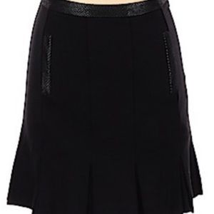 Juicy Couture Black Skirt with Faux Leather Detail, Size 6